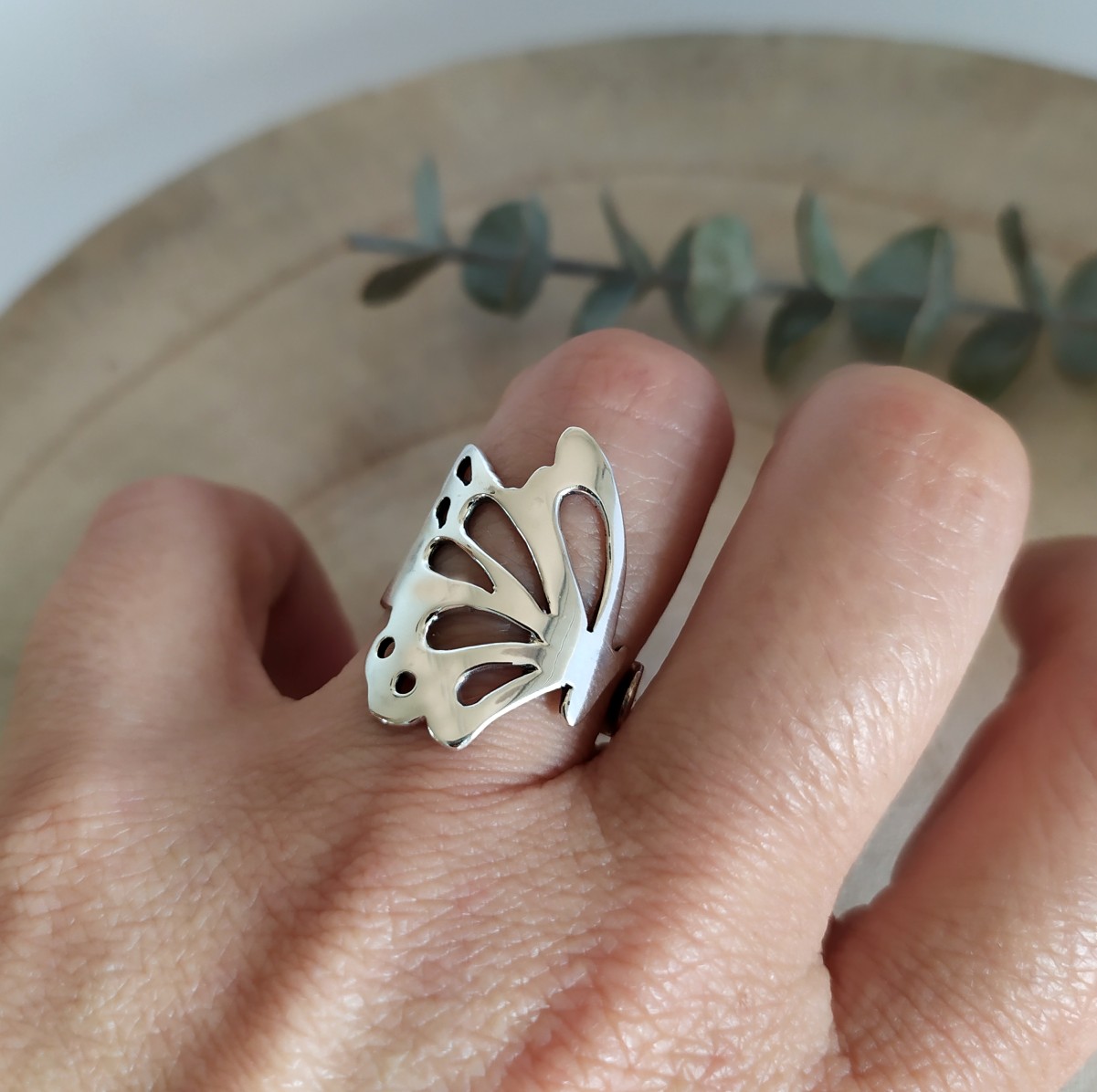 Gaseoso Ridículo acento Anillo mariposa en plata - Alejodissenys